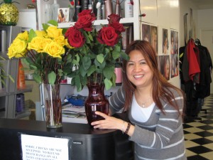 Hong with roses at Queen's Beauty House